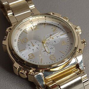 Untested Oversized 8 Inch Gold Tone Analog Watch